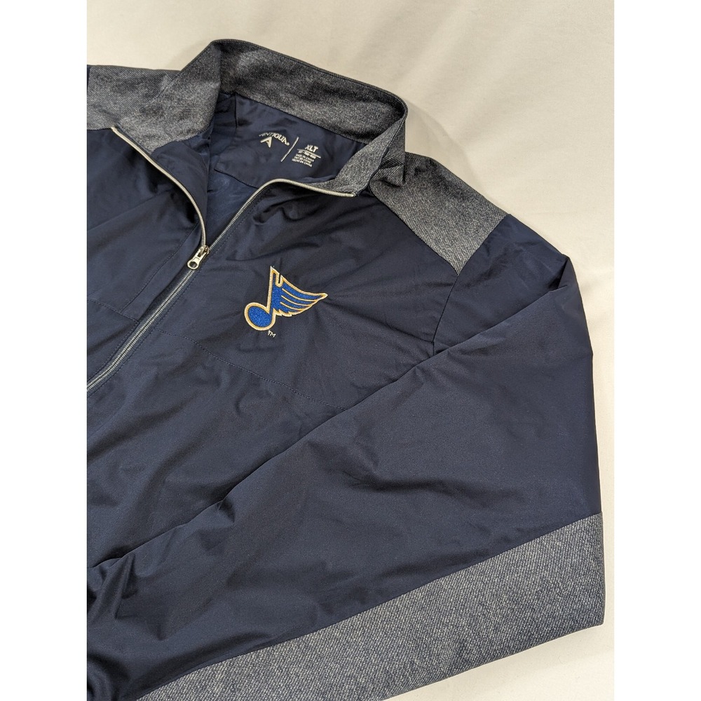 Antigua Mens St Louis Blues Hockey Full Zip Lined Windbreaker XLT Long Sleeve